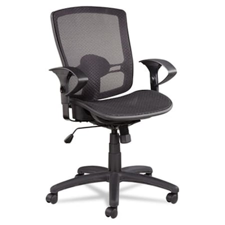 Etros Series Suspension Mesh Mid-Back Synchro Tilt Chair- Mesh Back-Seat- Black